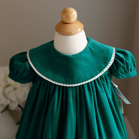 Girls Green Pinwale Corduroy Float Dress Bailey Boys Boutique NWT - Picture 1 of 5